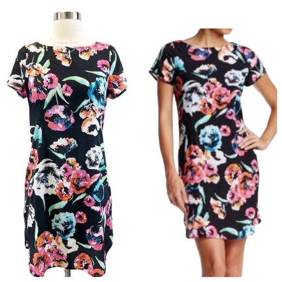 Yumi Kim Elana Mini Dress Womens Small Sheath Dark‎ Cottagecore Floral Feminine - Picture 3 of 10